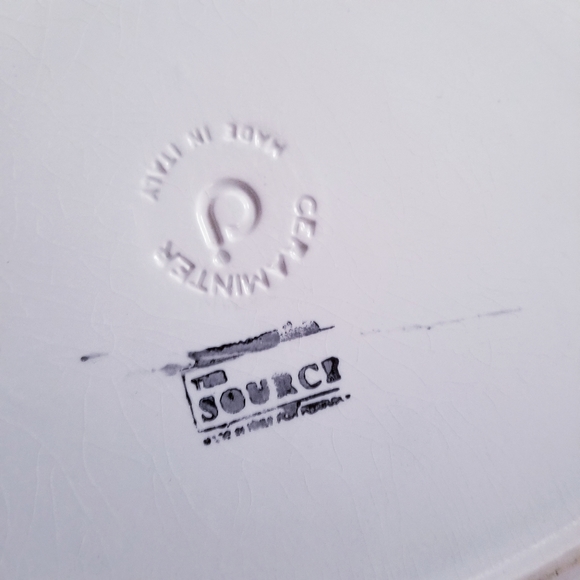 Ceraminter Dining Vintage Serving Dishes Made In Italy Rainbow Trim